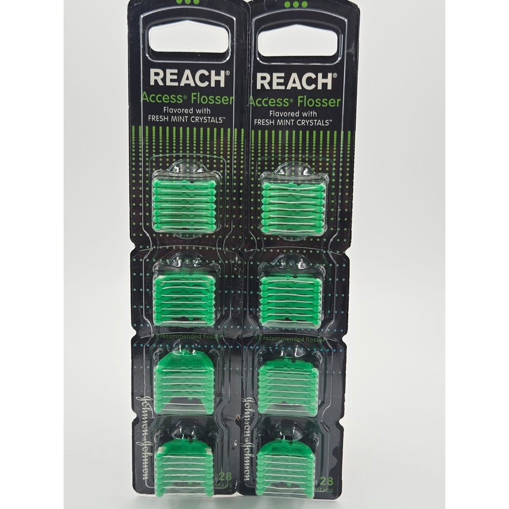 Reach Access Flosser Refill Heads Fresh Mint Crystals 28 Count 2 Pack - 56 Total
